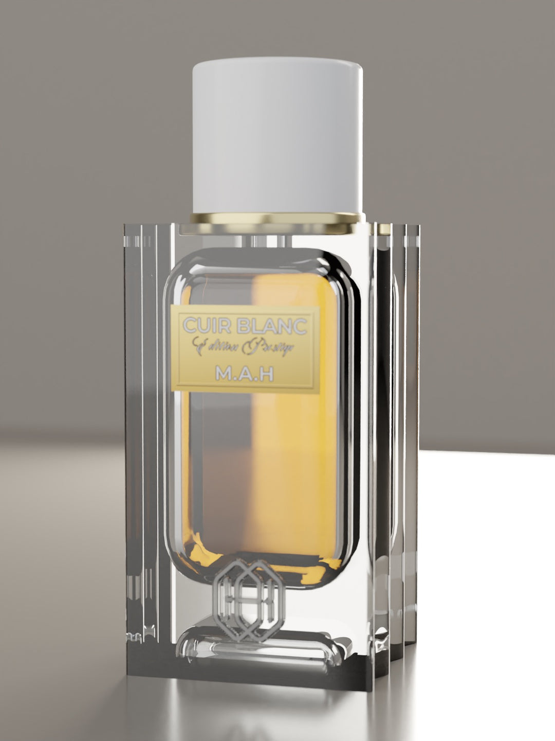 Flacon cristal MAH Cuir Blanc